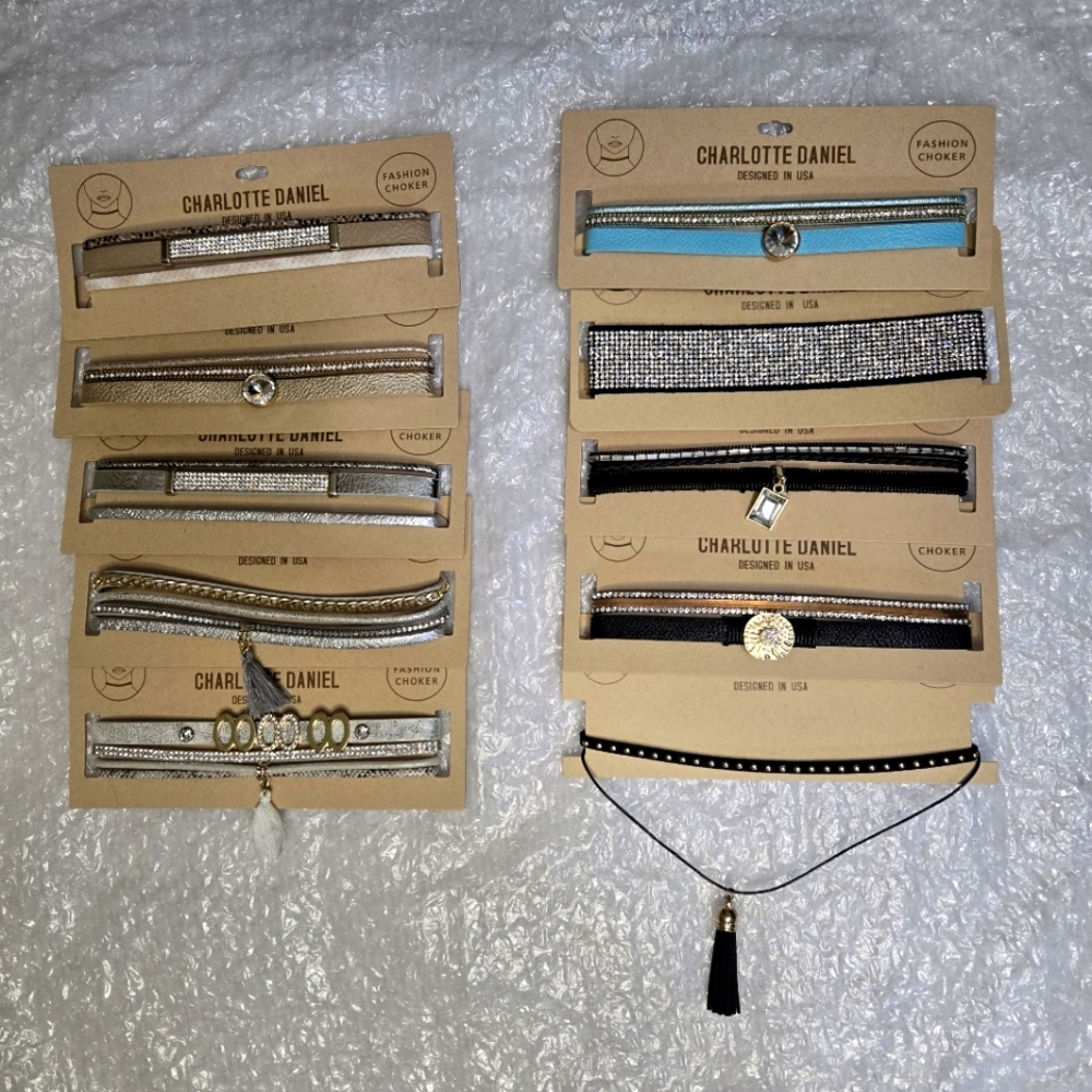 Set Of 10 Choker Necklaces